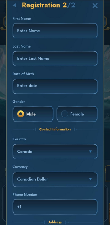 OceanSpin Casino Registration Process Image 3
