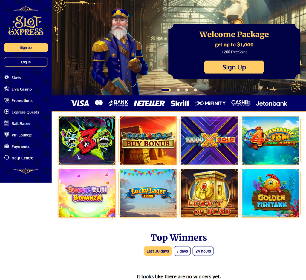 SlotExpress Casino Desktop Preview 1
