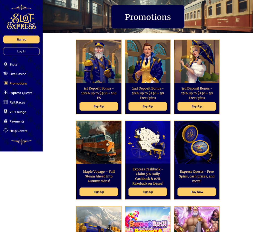 SlotExpress Casino Desktop Preview 2