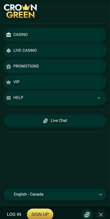 Crowngreen Casino Mobile Preview 1