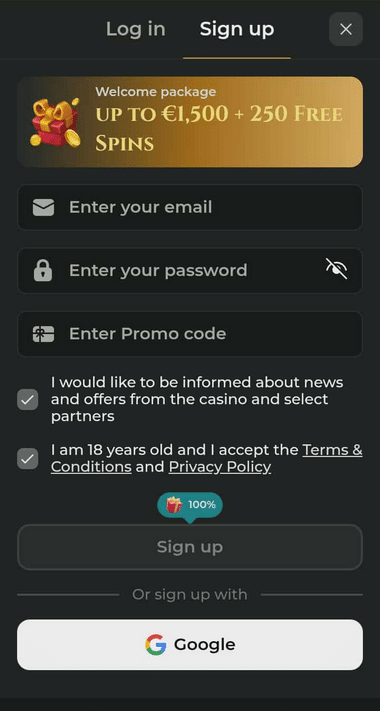 Goldzino Casino Registration Process Image 1