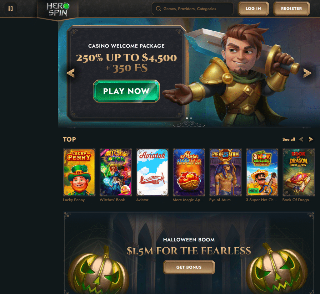 HeroSpin Casino Desktop Preview 1