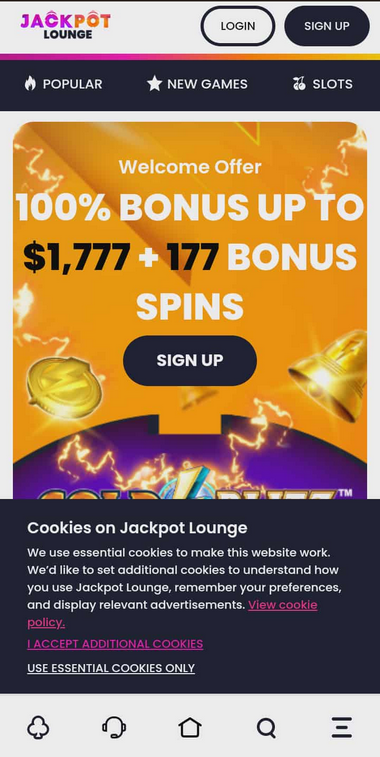 Jackpot Lounge Casino Mobile Preview 2