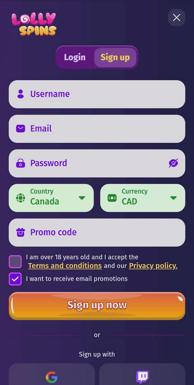 Mobile Casinos Registration Process Image 1