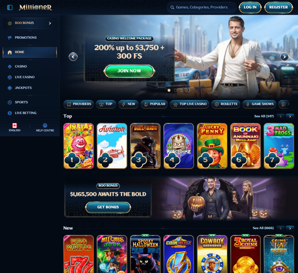 Millioner Casino Desktop Preview 1