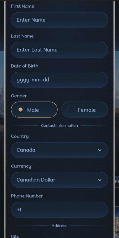 Millioner Casino Registration Process Image 3