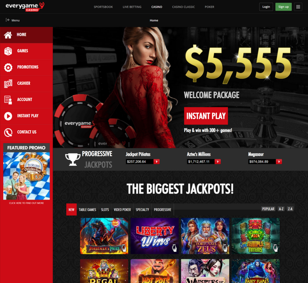 Everygame Casino Desktop Preview 1