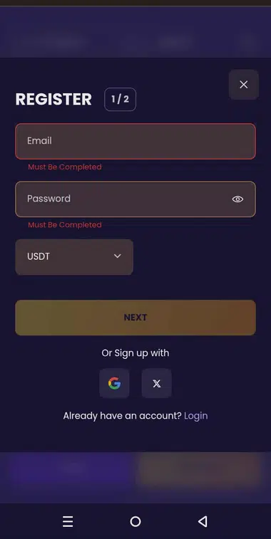 BiggerZ Casino Registration Process Image 1