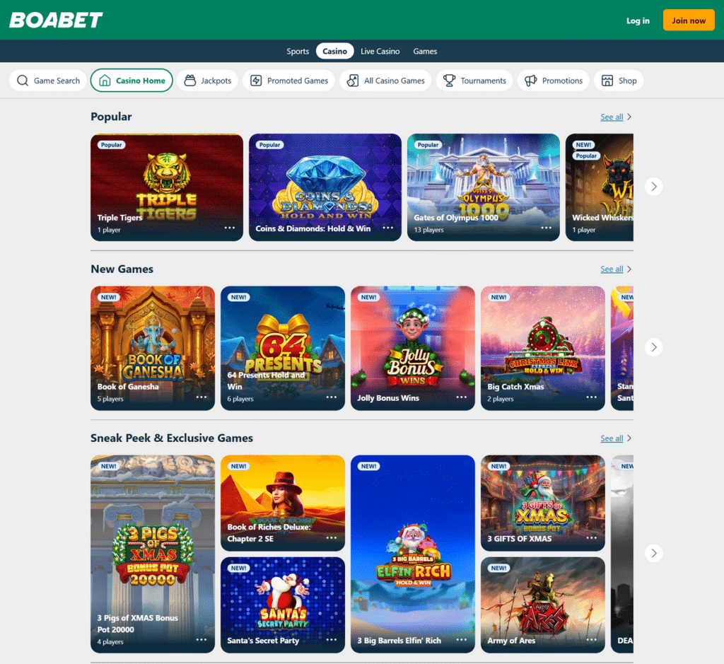 BoaBet Casino Desktop Preview 1