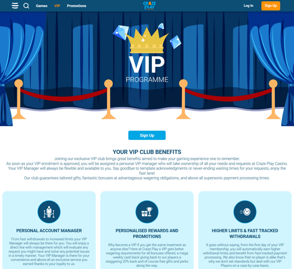 CrazePlay Casino Desktop Preview 2