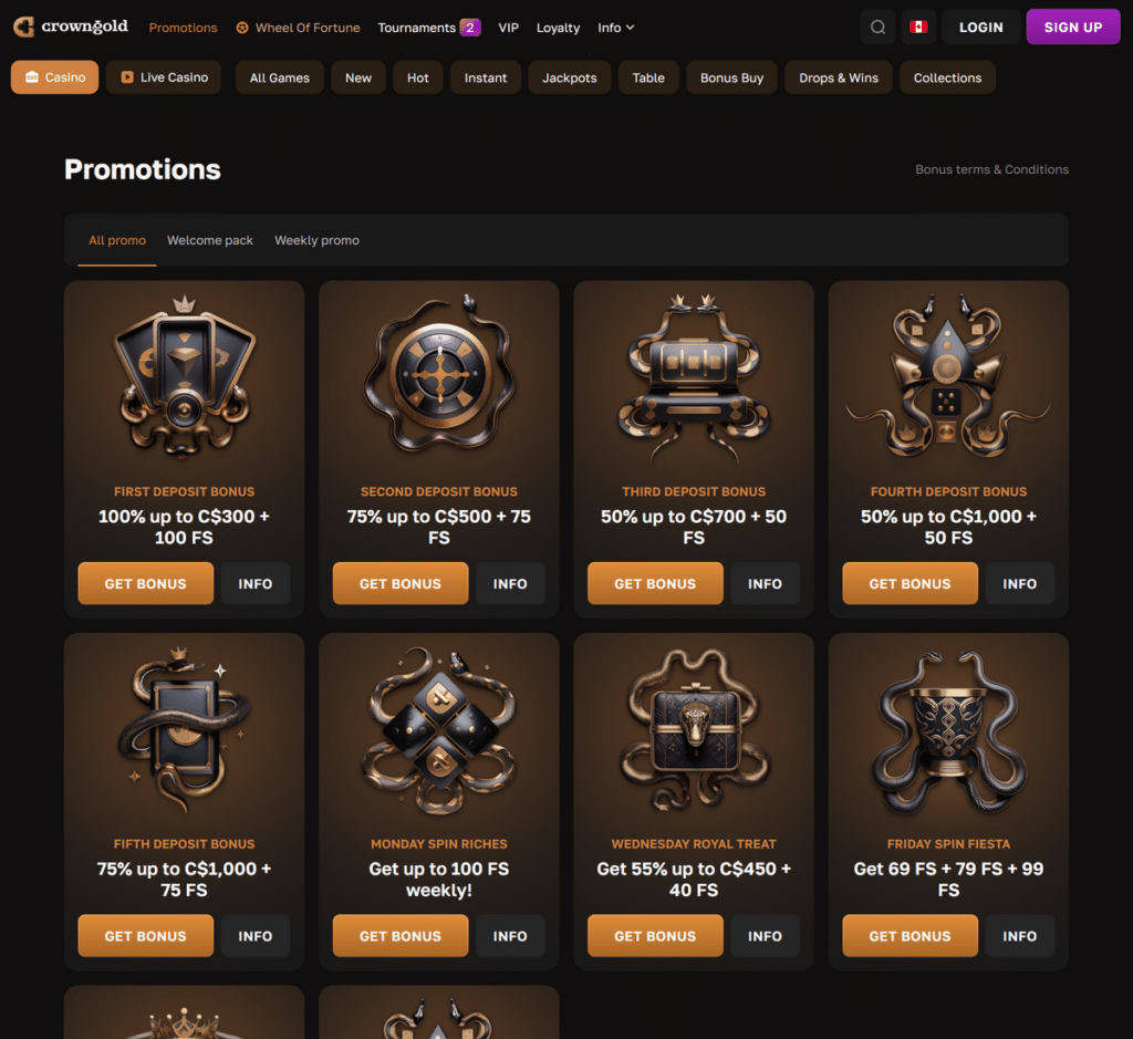 CrownGold Casino Desktop Preview 2