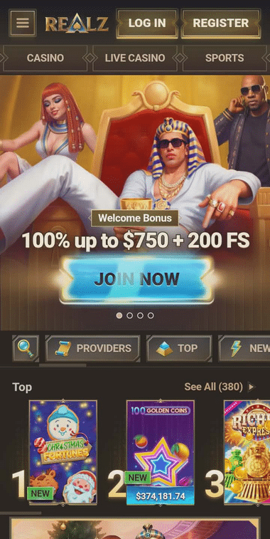 Realz Casino Mobile Preview 2