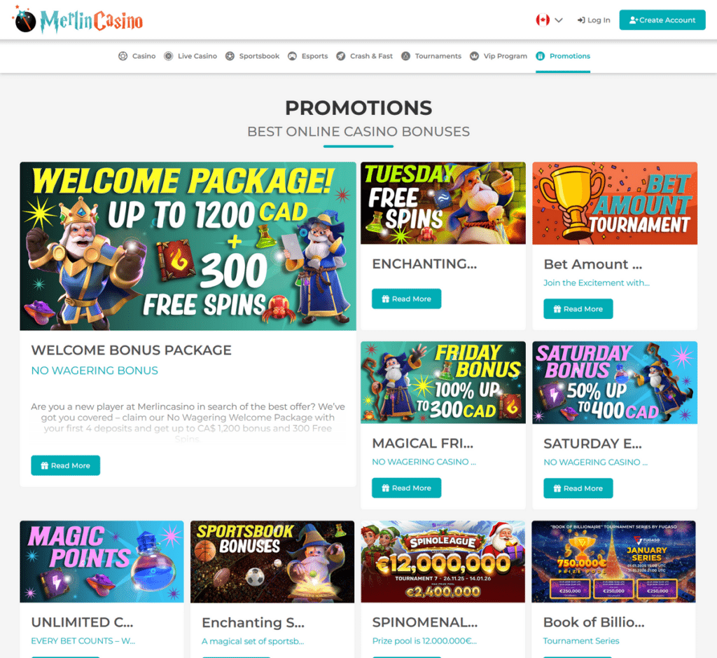 Merlin Casino Desktop Preview 2