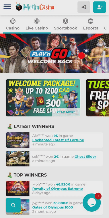 Merlin Casino Mobile Preview 2