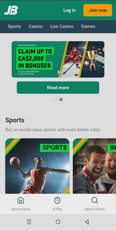 JumboBet Casino Mobile Preview 1