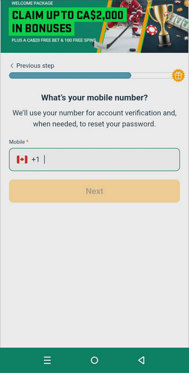 JumboBet Casino Registration Process Image 4